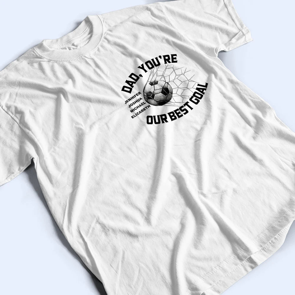 Sport Dad,Gift For Father,Football (Soccer),Happy,Non-Eng,Custom Text,Proud - We Scored The Best Dad Papa Soccer Football - Personalized T Shirt