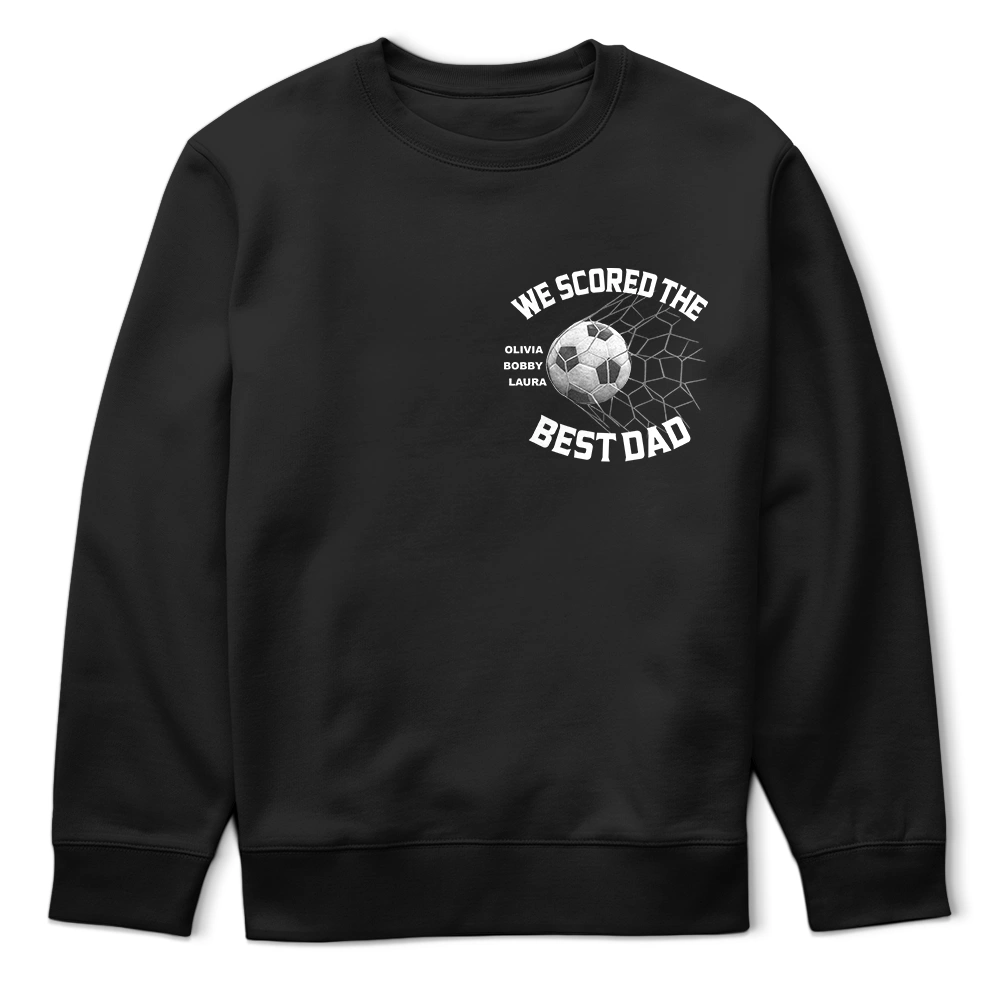 Sport Dad,Gift For Father,Football (Soccer),Happy,Non-Eng,Custom Text,Proud - We Scored The Best Dad Papa Soccer Football - Personalized T Shirt