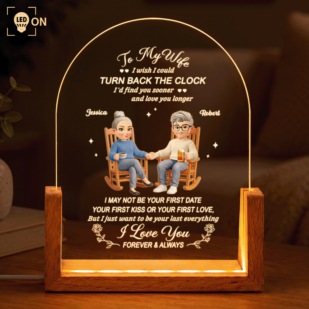 Anniversary, Christmas, Gift For Couples, Gift For Wife, Gifts For Her, Romantic, Vector - Anniversary Gift For Couples - Personalized To My Wife Night Light
