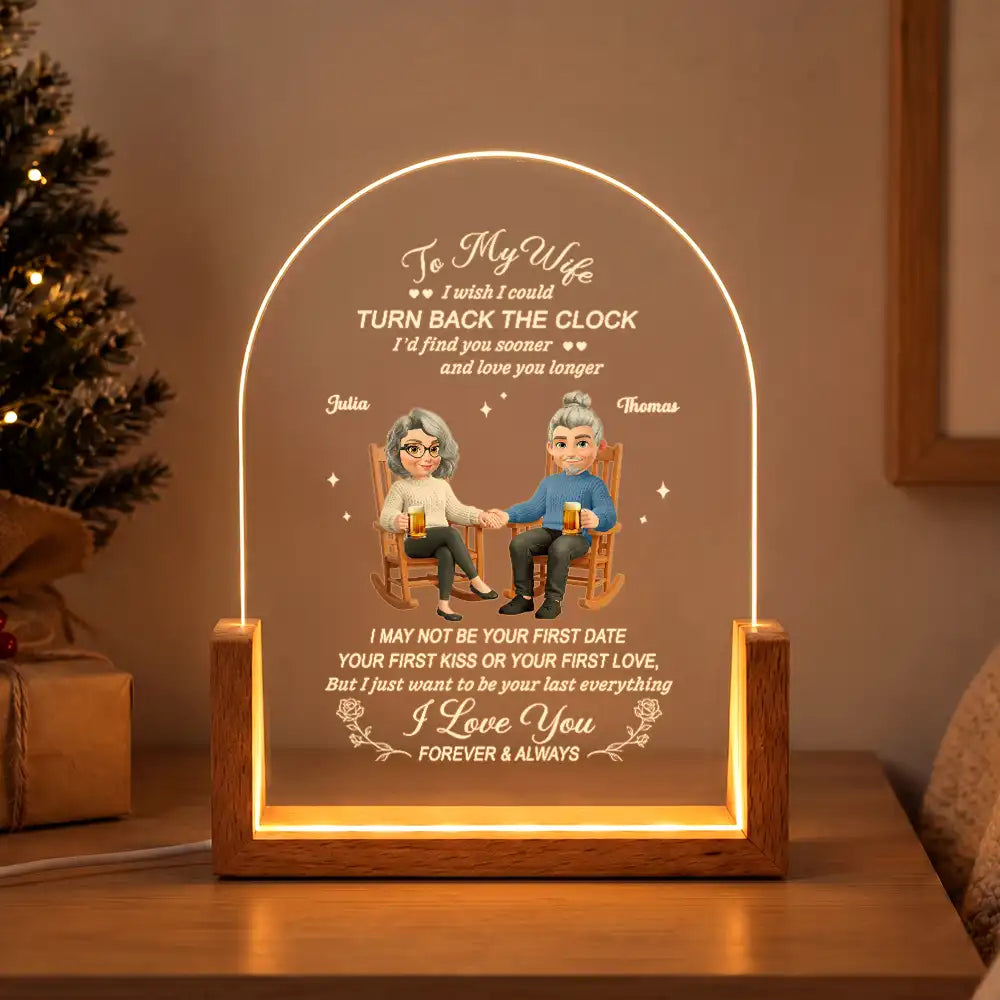Anniversary, Christmas, Gift For Couples, Gift For Wife, Gifts For Her, Romantic, Vector - Anniversary Gift For Couples - Personalized To My Wife Night Light
