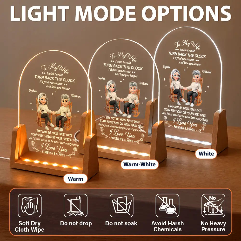 Anniversary, Christmas, Gift For Couples, Gift For Wife, Gifts For Her, Romantic, Vector - Anniversary Gift For Couples - Personalized To My Wife Night Light
