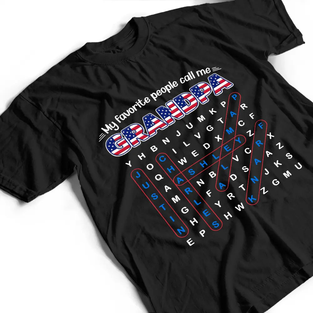 Gift For Grandpa,Gift For Father,Gift For Men,Happy - Word Search Puzzle My Favorite People Call Me Grandpa Dad - Personalized T Shirt