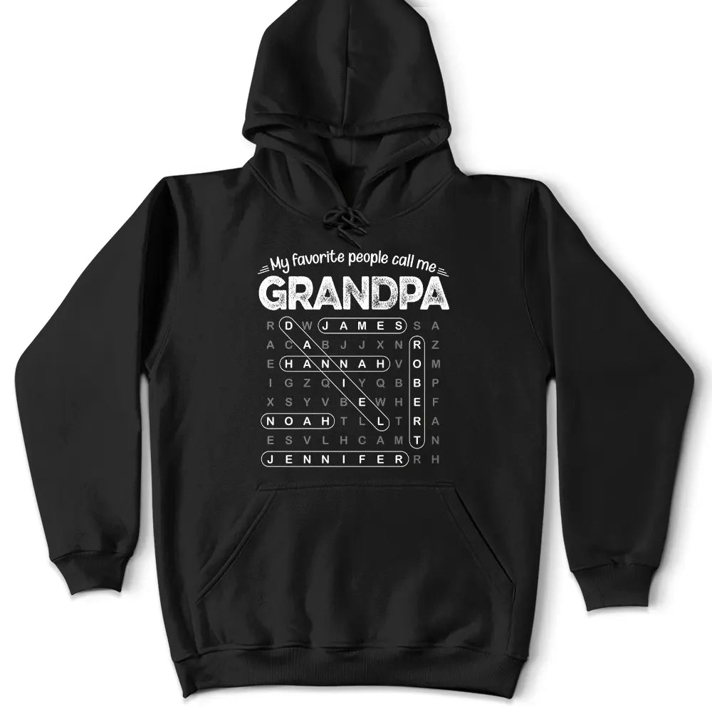 Gift For Grandpa,Gift For Father,Gift For Men,Happy - Word Search Puzzle My Favorite People Call Me Grandpa Dad - Personalized T Shirt