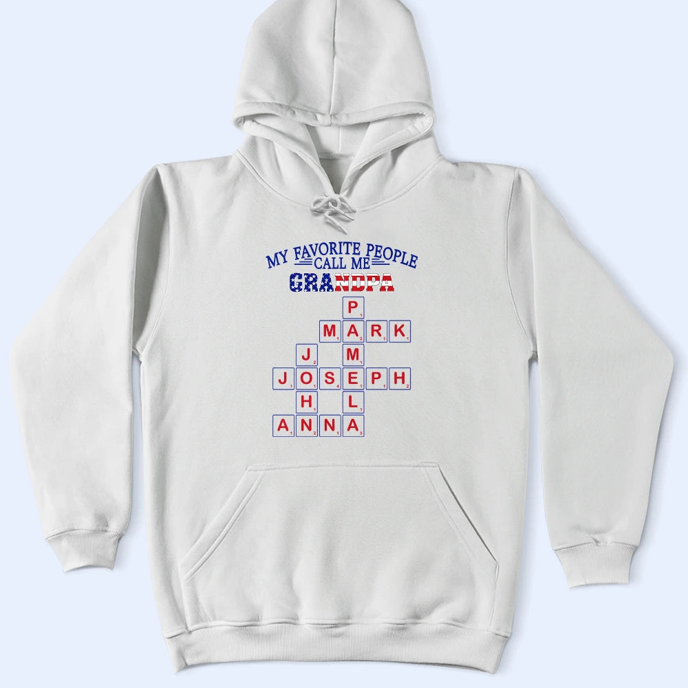 Gift For Father,Gift For Grandpa,Gift For Men,America 250th,Happy,Independence Day - Crossword Stars And Stripes My Favorite People Call Me Papa - Personalized T Shirt