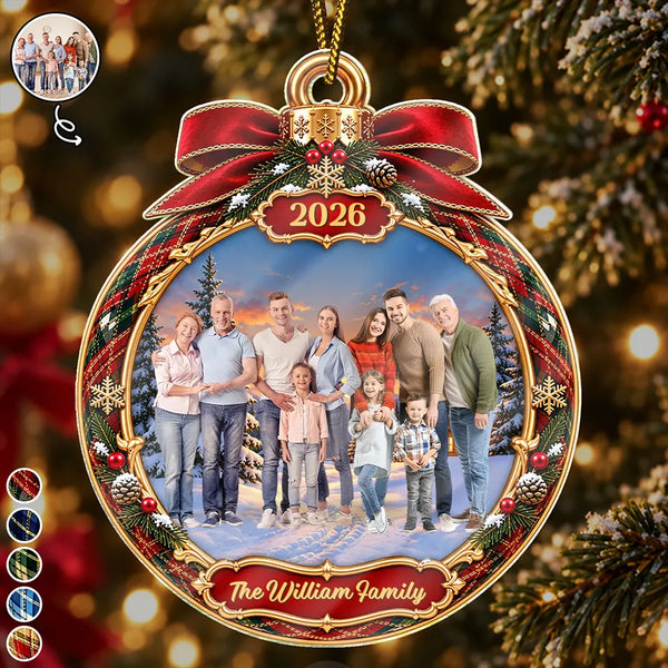 Christmas,Custom Photo,Family,Remove BG Photo,Sentimental - Family Christmas Gift - Personalized Custom Photo Blessed To Be Together Always Acrylic Ornament
