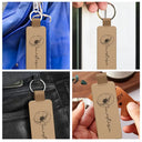 Birth Month Flowers Sketch Bloom Where You're Planted - Personalized Custom Shaped Leather Keychain