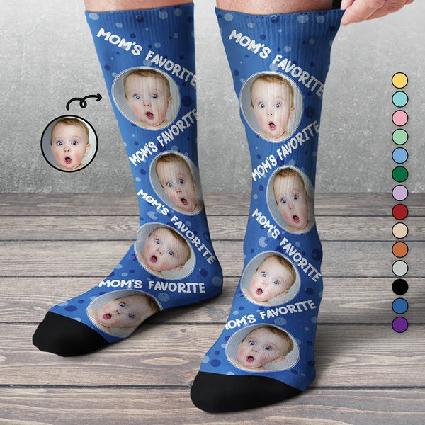 Custom Photo Mom's Favorite - Personalized Socks