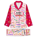 Gift For Grandma, Gift For Mother - Blessed To Be Called Grandma Nana - Personalized Long Pajamas Set