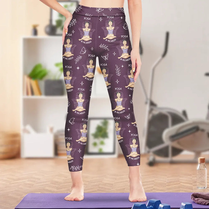 Gift For Yourself, Gift For Women, Yoga, Funny - Yoga Let That Go - Personalized Leggings