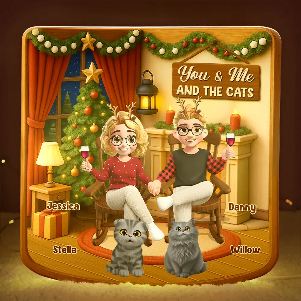 You And Me And The Dogs Cats - Personalized Custom Shaped Light Box