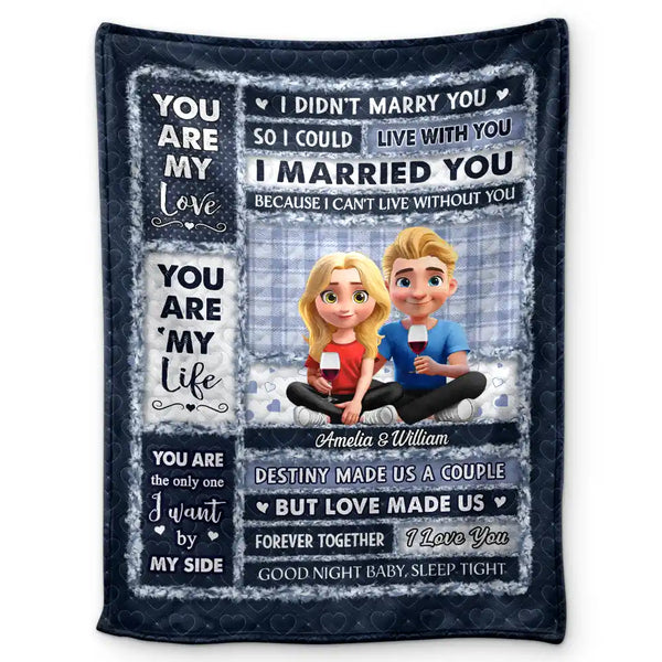 Gift For Couples,Gift For Husband,Gift For Wife,Gift For Boyfriend,Gift For Girlfriend,Love - You Are My Love You Are My Life 3D Effect Couple - Personalized Fleece Blanket, Sherpa Blanket