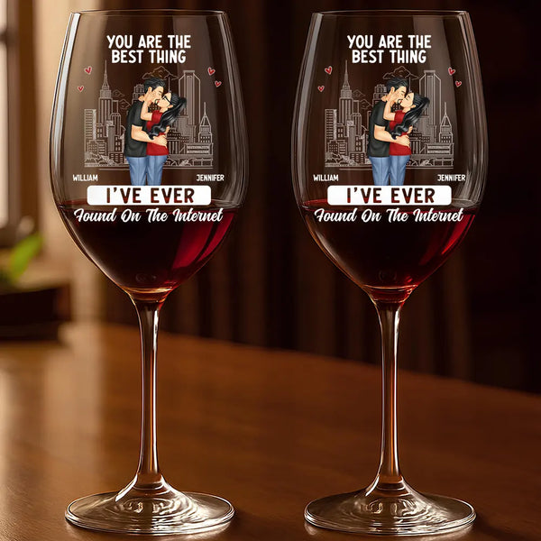 Gift For Couples, Gift For Husband, Gift For Wife, Gift For Boyfriend, Gift For Girlfriend, Funny - You're The Best Thing - Personalized Wine Glass