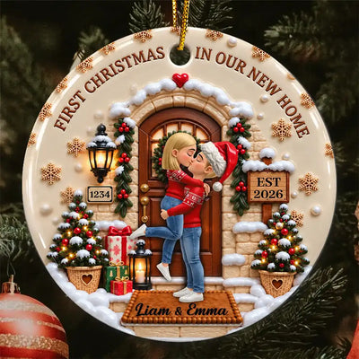 3D Embossed Circle Ceramic Ornament