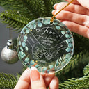 Wedding Anniversary,Gift For Couples,Gift For Husband,Gift For Wife,Happy - 1st Year Anniversary 1 Year Down Forever To Go Holding Hands - Personalized Circle Glass Ornament