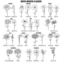 Confident,Icon - Birth Month Flowers Sketch Bloom Where You're Planted - Personalized Acrylic Keychain