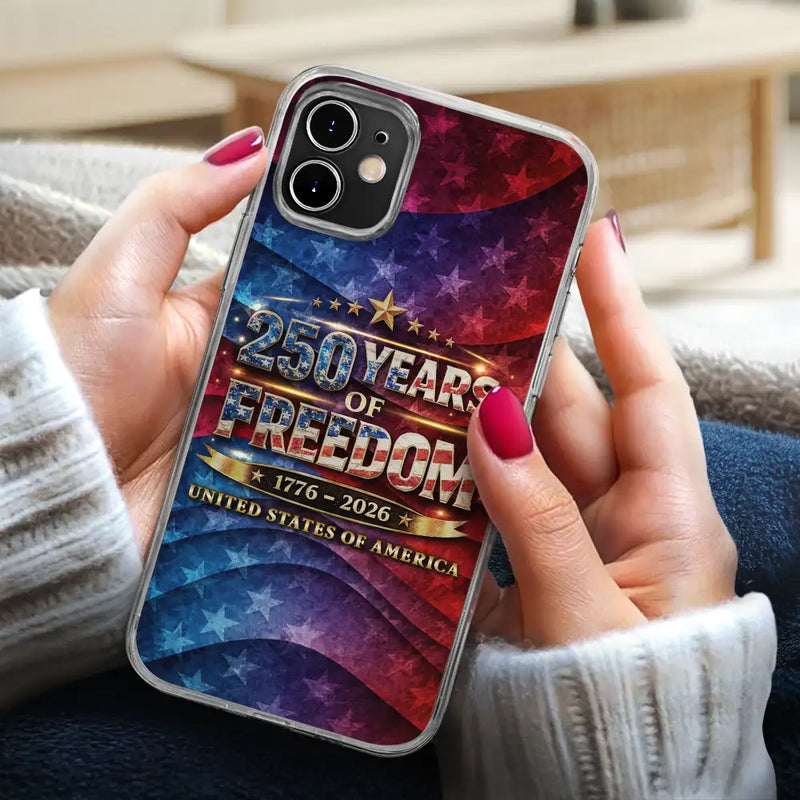 Independence Day,America 250th,Gift For Yourself,Happy,No Custom,Gift For Women,Gift For Men - 250 Years Of Freedom US Independence Day - Clear Phone Case
