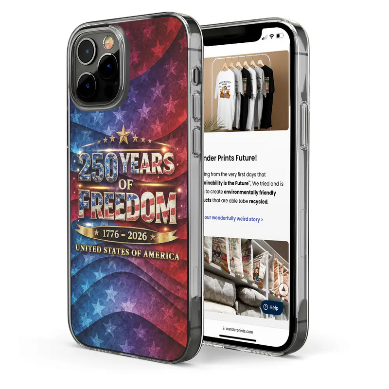 Independence Day,America 250th,Gift For Yourself,Happy,No Custom,Gift For Women,Gift For Men - 250 Years Of Freedom US Independence Day - Clear Phone Case