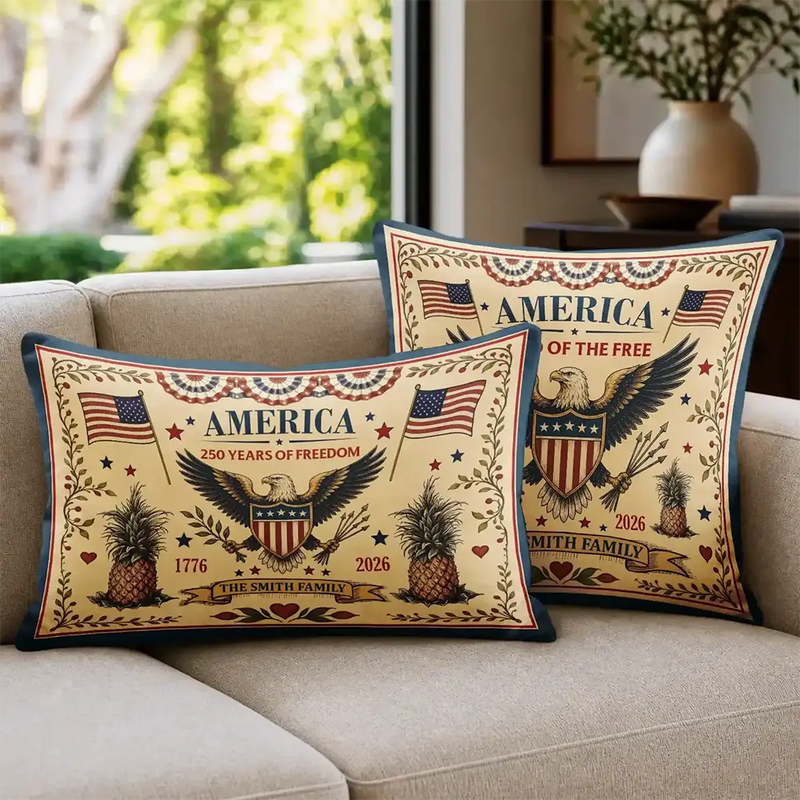 Independence Day,America 250th,Family,Gift For Bestie,Gift For Sibling,Gift For Grandparents,Gift For Yourself,Gift For Women,Gift For Men,Parents,Proud - 250 Years Of Freedom US Independence Day - Personalized Pillow