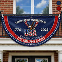 Independence Day,America 250th,Family,Gift For Sibling,Gift For Grandparents,Parents,Gift For Yourself,Proud - 250th Anniversary Faith Family And Freedom - Personalized Non-Pleated Fan Flag