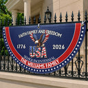 Independence Day,America 250th,Family,Gift For Sibling,Gift For Grandparents,Parents,Gift For Yourself,Proud - 250th Anniversary Faith Family And Freedom - Personalized Non-Pleated Fan Flag
