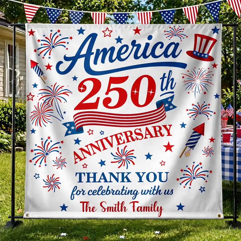 250th Anniversary Thank You For Celebrating With Us - Personalized Backdrop