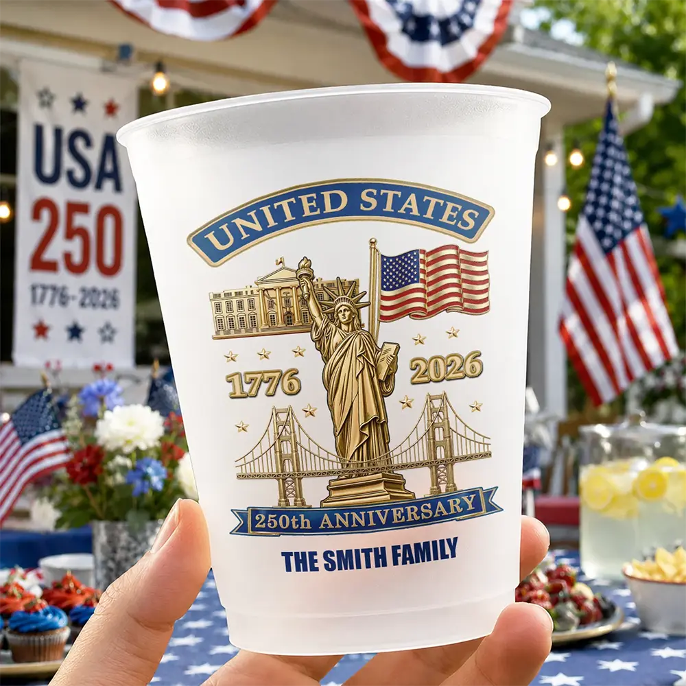 250th Anniversary USA - Personalized Frosted Cups