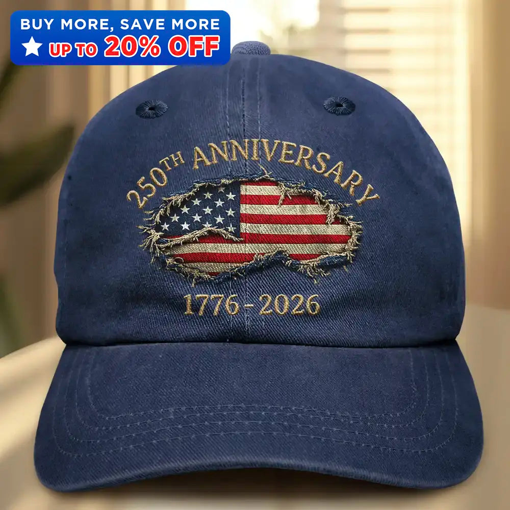 250th Anniversary US Independence Day - Vintage Washed Denim Cap