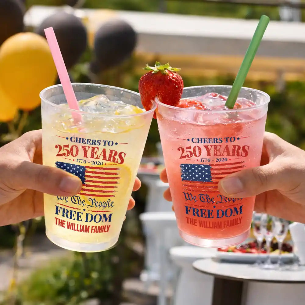Independence Day,Family,America 250th,Proud - 250th Anniversary We The People - Personalized Frosted Cups