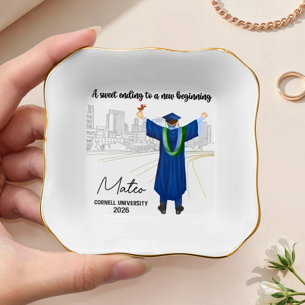 A Sweet Ending To A New Beginning - Personalized Ring Dish