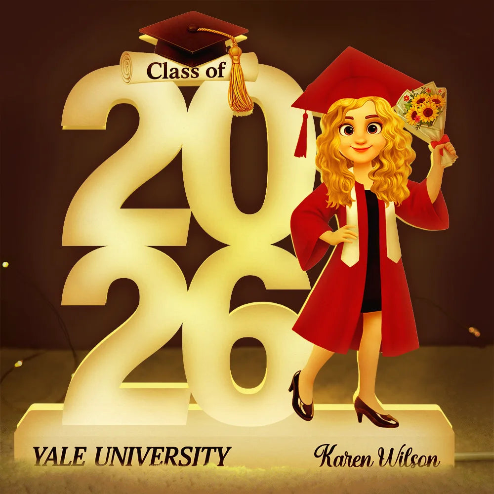 3D Effect Graduation Man Woman - Personalized Custom Shaped Light Box