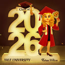 Graduation,Happy,Vector - 3D Effect Graduation Man Woman - Personalized Custom Shaped Light Box
