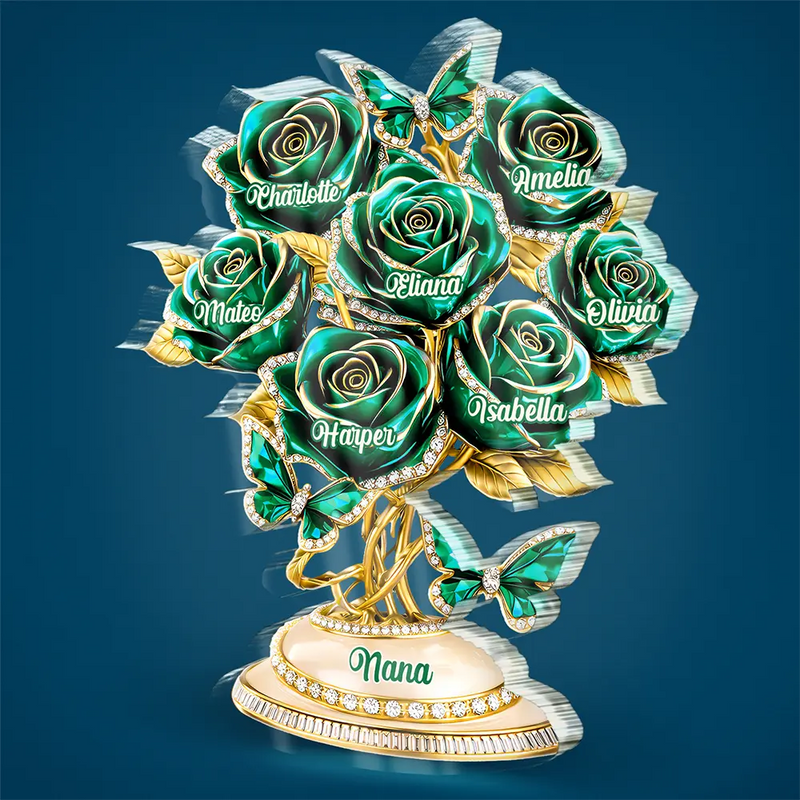 Gift For Mother,Gift For Grandma,Gift For Women,Love,Top Market - 3D Crystal Effect Roses Mom’s Everlasting Love - Personalized Custom Shaped Acrylic Plaque