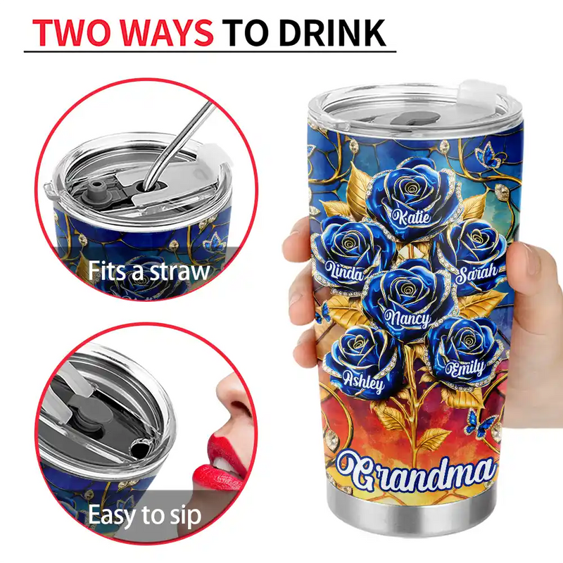 Gift For Mother,Gift For Grandma,Gift For Women,Love,Top Market - 3D Crystal Effect Roses Mom’s Everlasting Love - Personalized Tumbler