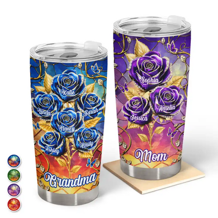 3D Crystal Effect Roses Mom's Everlasting Love - Personalized Tumbler