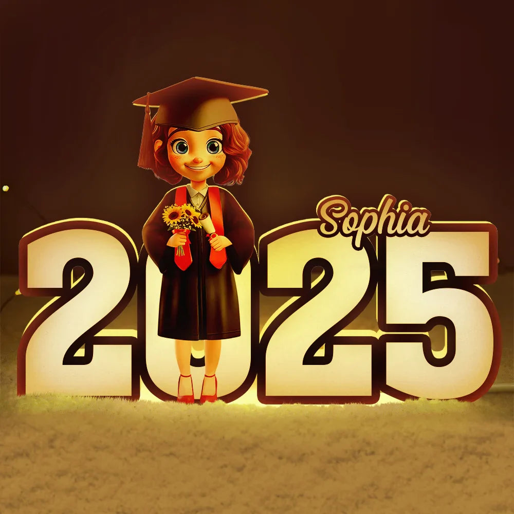 3D Effect 2025 Graduation - Personalized Custom Shaped Light Box