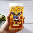America 250th, Independence Day, Family, Proud, Icon - 3D Effect 250 Years Of Freedom - Personalized Beer Glass