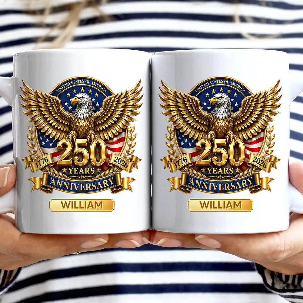 America 250th, Independence Day, Gift For Men, Gift For Yourself, Proud, Icon - 3D Effect 250 Years Of Freedom - Personalized Mug