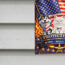 Pet Lovers,Dog Lovers,Cat Lovers,Family,Happy,Top Market,Independence Day - 3D Effect 250 Years Of Freedom Protected By Dog Cat - Personalized Flag