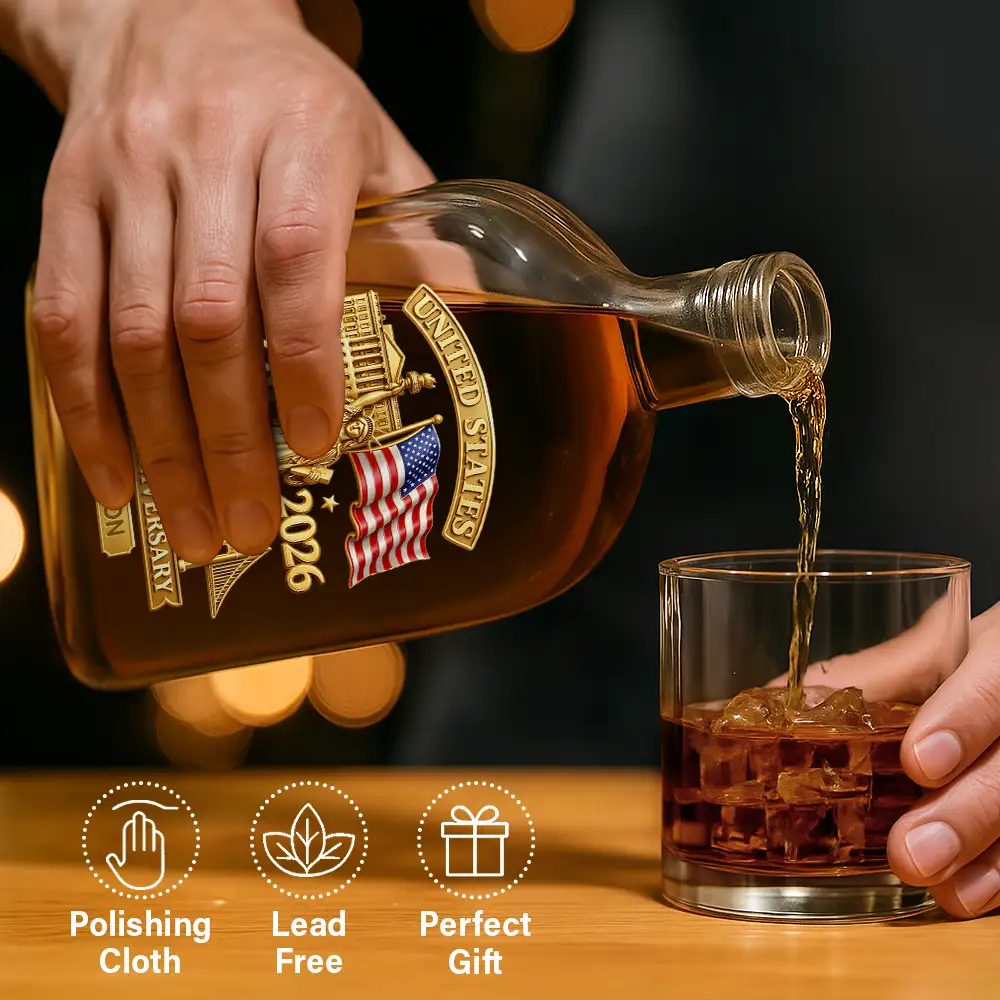 Gift For Men,Gift For Yourself,Gift For Brothers,Gift For Father,Cousin,Gift For Sibling,America 250th,Independence Day,Top Market - 3D Effect 250th Anniversary - Personalized Whiskey Bottle
