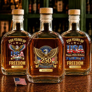 America 250th,Independence Day,Gift For Men,Gift For Yourself,Proud,Icon - 3D Effect 250th Anniversary - Personalized Whiskey Bottle