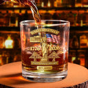 America 250th,Independence Day,Gift For Men,Gift For Yourself,Proud,Custom Text - 3D Effect 250th Anniversary - Personalized Whiskey Glass