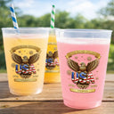 America 250th, Independence Day, Family, Proud, Custom Text - 3D Effect America 250th Anniversary - Personalized Frosted Cups