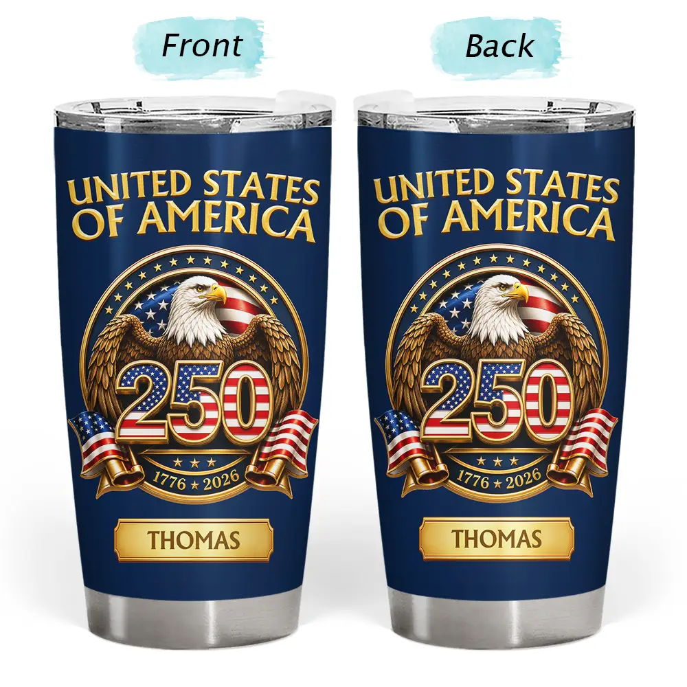 America 250th,Independence Day,Gift For Yourself,Proud,Custom Text - 3D Effect America 250th Anniversary - Personalized Tumbler