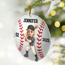 Gift For Yourself, Gift For Women, Gift For Men, Happy, Christmas - 3D Effect Baseball Softball Girl Boy - Personalized Custom Shaped Acrylic Ornament