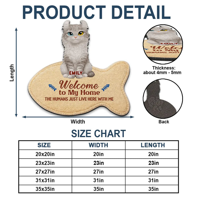 Cat Lovers,Gift For Women,Gift For Men,Happy,Top Market - 3D Effect Cats Welcome To Our Home - Personalized Custom Shaped Doormat