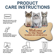 Cat Lovers,Gift For Women,Gift For Men,Happy,Top Market - 3D Effect Cats Welcome To Our Home - Personalized Custom Shaped Doormat