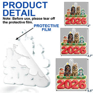 Christmas,Cozy,Family,Vector - 3D Effect Christmas Family Gathered Together - Personalized Custom Shaped Acrylic Ornament