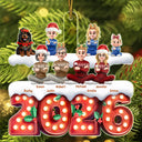 Christmas, Cozy, Family, Vector - 3D Effect Christmas Family Marquee - Personalized Custom Shaped Acrylic Ornament
