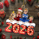 Christmas, Cozy, Family, Vector - 3D Effect Christmas Family Marquee - Personalized Custom Shaped Acrylic Ornament