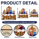 Christmas,Cozy,Family,Vector - 3D Effect Christmas Family Sitting Together - Personalized Custom Shaped Wooden Ornament
